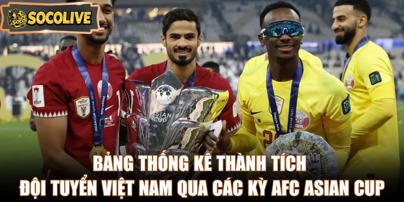 Bảng thống kê thành tích đội tuyển Việt Nam qua các kỳ AFC Asian Cup
